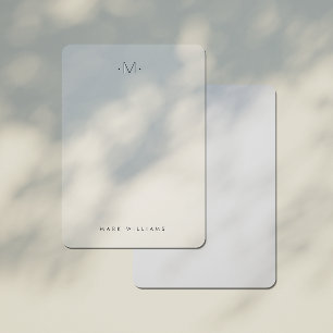 Modern diskret monogram initial & namn brevkort anteckningskort