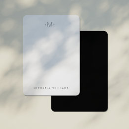 Modern diskret monogram initial & namn brevkort anteckningskort