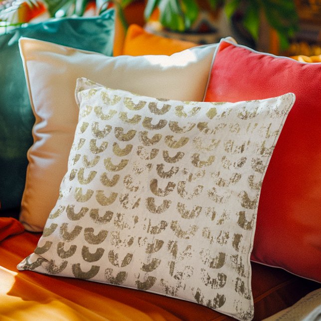 Modern Disted Metallic Guld Mönster - Smiles Kudde (Skapare uppladdad)