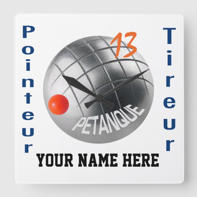 Modern distinkt petanisk design anpassningsbar fyrkantig klocka (Framsida)