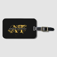 Modern Distress Black & Guld Monogrammed