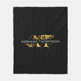 Modern Distress Black & Guld Monogrammed Fleecefilt