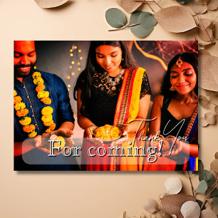 Modern Diwali-festival Familjefoto Tack Kort