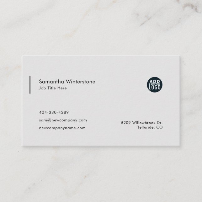 Modern DIY Company Logotyp Simple Visitkort (Framsida)