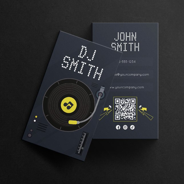 Modern DJ Sångare DJ Vinyl DJ Musik QR-kod Visitkort (Skapare uppladdad)
