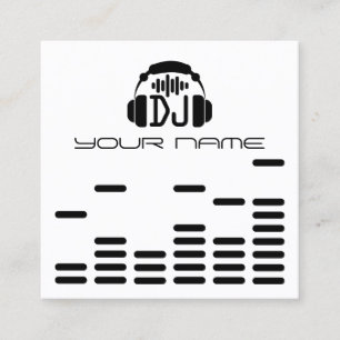 Modern DJ stil svartvit Fyrkantigt Visitkort