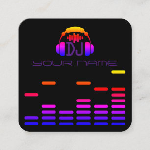 Modern DJ utformar svart diskostil Fyrkantigt Visitkort