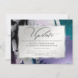 Modern Djärv Abstrakt Orkidé Akvamarin Uppställnin Inbjudningar