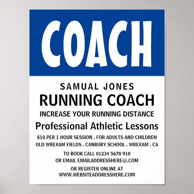 Modern djärv, atletisk Lesson Advert Poster (Framsidan)