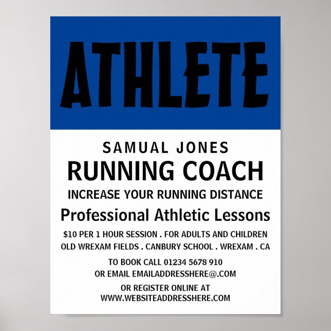 Modern djärv, atletisk Lesson Advert Poster (Framsidan)
