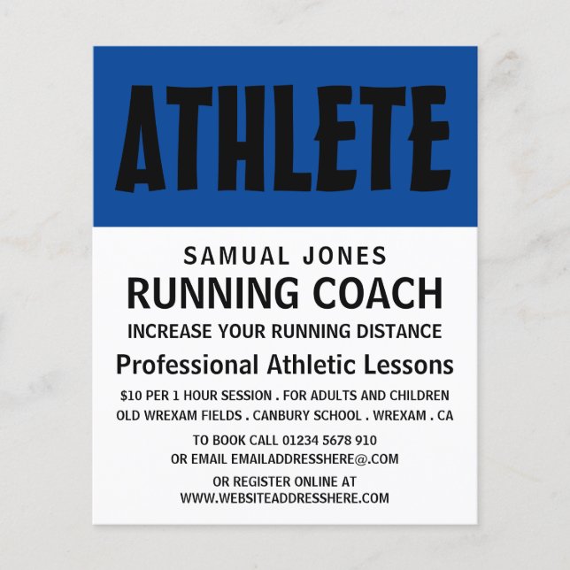 Modern djärv, atletisk lövbordsbärare flygblad (Framsidan)