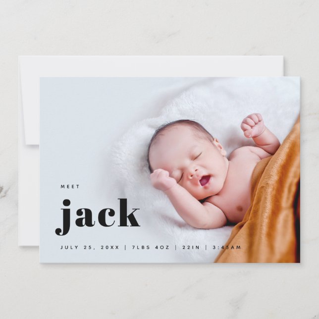 Modern djärv Baby-födelse Meddelande (Framsida)