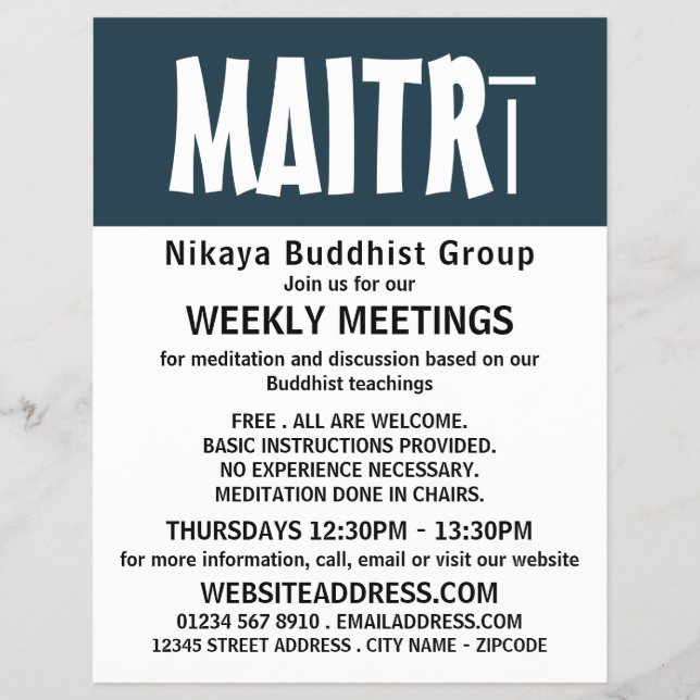 Modern djärv buddistisk grupp Reklam Flyer (Framsidan)