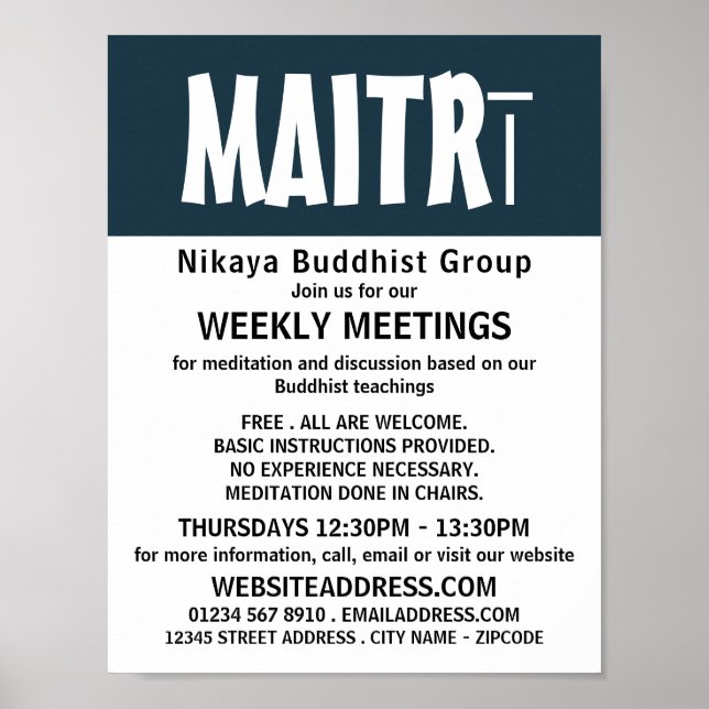 Modern djärv buddistisk gruppreklam poster (Framsidan)