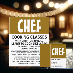 Modern djärv, Chef, kookationsklasser, reklam Reklamblad
