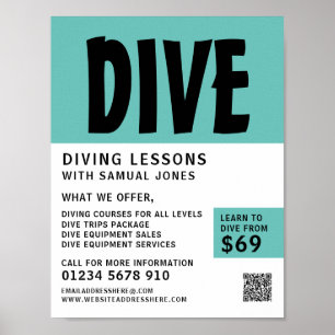 Modern djärv, Dyka Lesson-reklam Poster