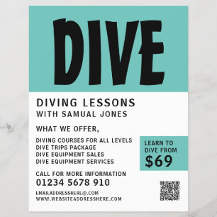 Modern djärv, Dyka Lesson-reklam Reklamblad