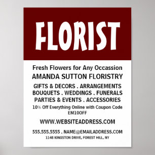 Modern djärv, Floristry-reklam Poster
