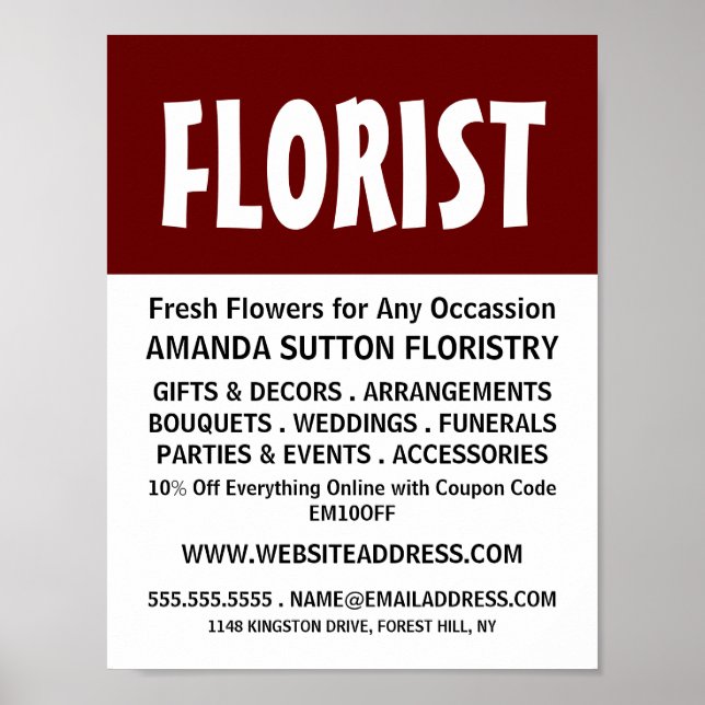 Modern djärv, Floristry-reklam Poster (Framsidan)