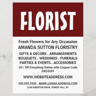 Modern djärv, Floristry Reklamflygare Reklamblad