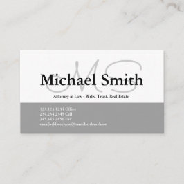 Modern djärv Grått-Initialer - Affärskort Visitkort