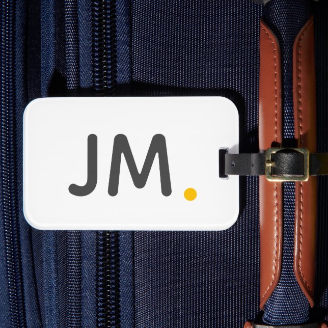 Modern djärv Initialer | Snyggt Mustard Monogram Bagagebricka (Framsida Insitu 4)