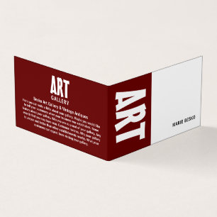 Modern djärv konsthandlare, detaljerad visitkort