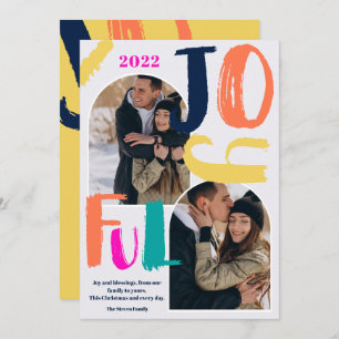 Modern djärv manus 2 foton - Glatt jul Julkort