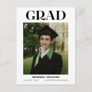 Modern djärv, minimalistisk grad-varning vykort
