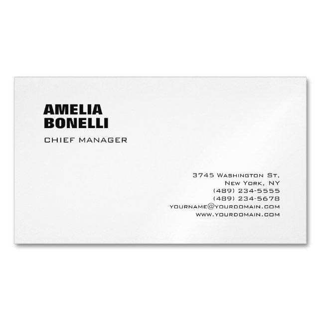 Modern djärv minimalistisk Professionell Magnetiska Visitkort (Framsida)