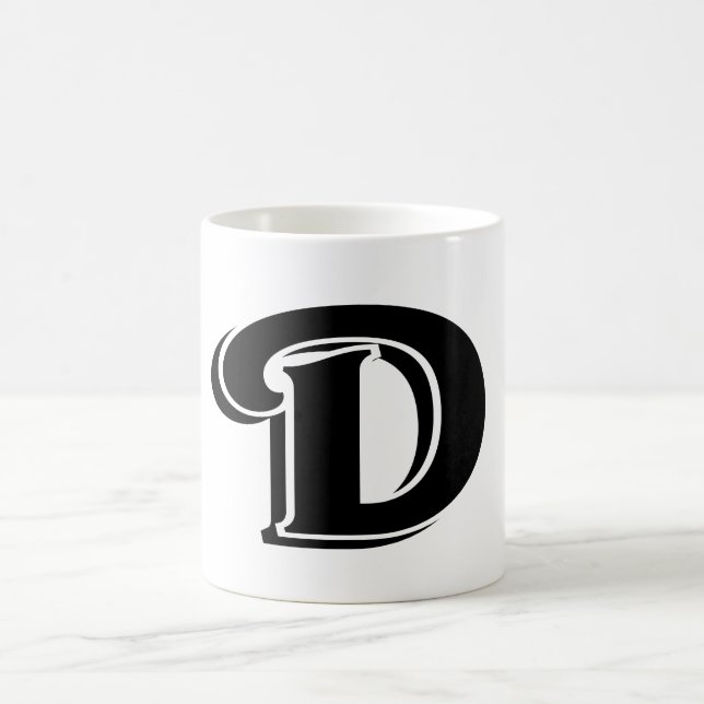 Modern djärv Monogram för Brev D Kaffemugg (Center)