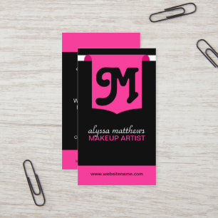 Modern djärv Monogram för Makeupkonstnär Visitkort