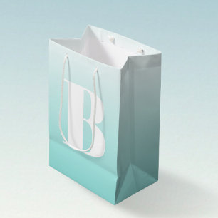 Modern djärv monogram Light Aqua Blue Grönt