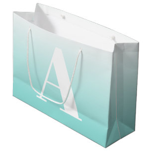 Modern djärv monogram Light Aqua Blue Grönt
