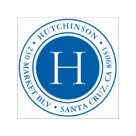 Modern djärv monogramrund Returadress Självfärgande Stämpel