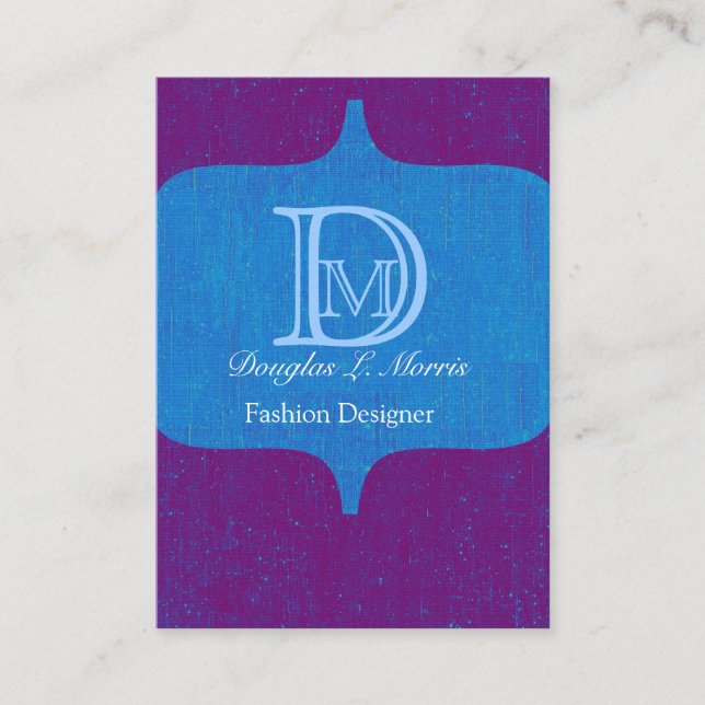 Modern djärv Monogramvintage Visitkort (Framsida)