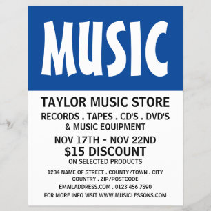 Modern djärv, Music Store-reklam Reklamblad