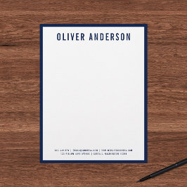 Modern djärv Namn med EDITABLE Gräns Färg Brevhuvud