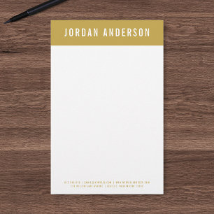 Modern djärv Namn med redigerbart sidhuvud Färg Brevpapper