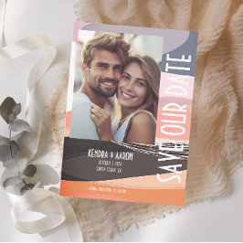 Modern djärv och Edgy Bröllop spara datum Inbjudningar