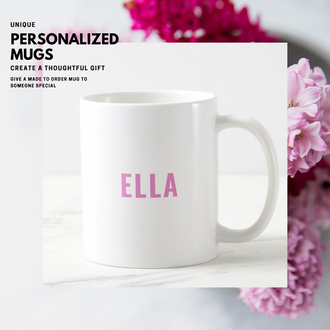Modern djärv och enkel minimalistisk Lila Monogram Kaffemugg (Skapare uppladdad)