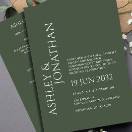 Modern djärv och minimalistisk allt-i-ett-Bröllop Inbjudningar