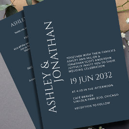 Modern djärv och minimalistisk allt-i-ett-Bröllop Inbjudningar