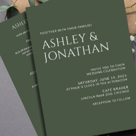 Modern djärv och minimalistisk allt-i-ett-Bröllop Inbjudningar