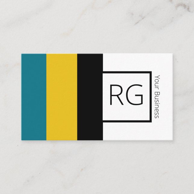 Modern djärv Personlig av senap Monogrammed fetsti Visitkort (Framsida)