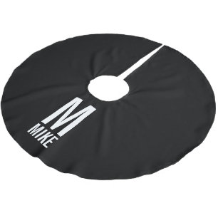 Modern djärv Personlig Monogram och Namn Julgransmatta Borstad Polyester