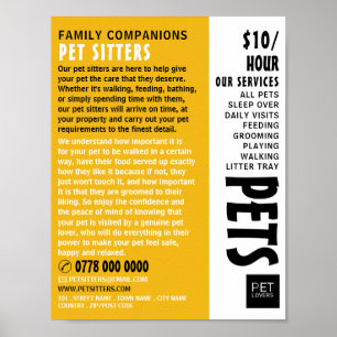 Modern djärv, Pet Sitta Service Advertising Poster