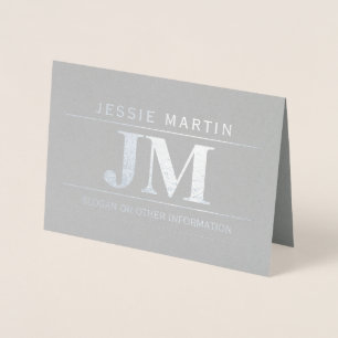 Modern djärv Professionell Grått & Silver Blank Folierat Kort