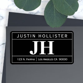 Modern djärv Professionell | Svartvitt Adressetikett