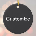 Modern djärv redigerbar Namn, företag eller varumä Julgransprydnad Keramik<br><div class="desc">Textmall för fetstil och modernt anpassade,  redigera som du vill.</div>